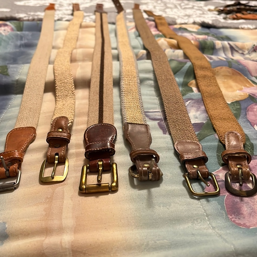 Lot of 6 vintage fabric belts